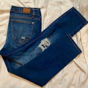 Judy Blue distressed Capri length jeans sz 13